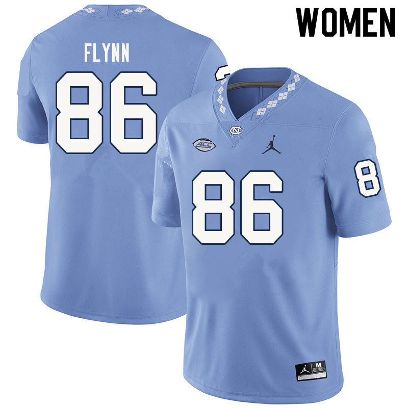 Women #86 Thomas Flynn North Carolina Tar Heels College Football Jerseys Sale-Carolina Blue